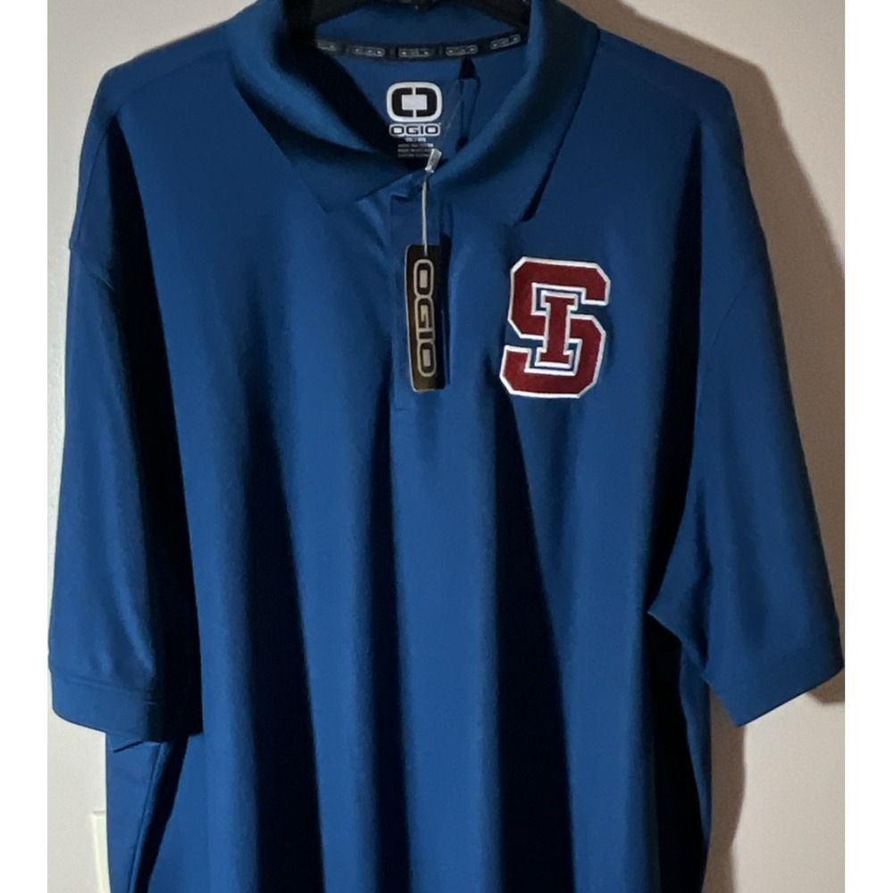 OGIO Men's Blue Polo Shirt 4XL‎ Short Sleeve Collared Logo 100% Polyester